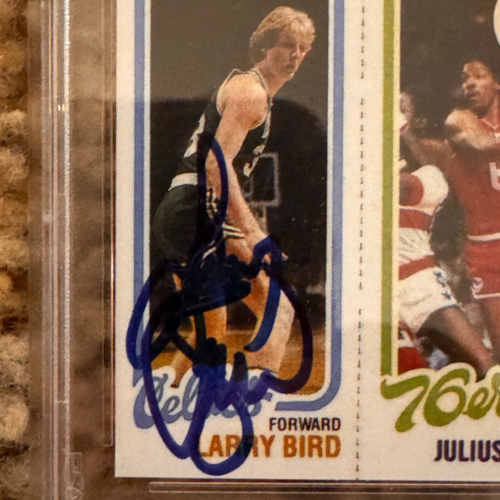 Topps 1980 Reprint- Magic Johnson/Larry Bird Authentic Autos - Picture 3 of 4